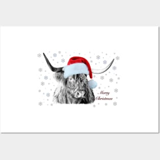 Cladich Highland Christmas Cow Posters and Art